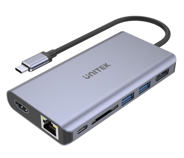 UNITEK USB-C - 2x USB 3.1, HDMI, DP, RJ-45, czytnik SD D1056A - 643240 - zdjęcie 2